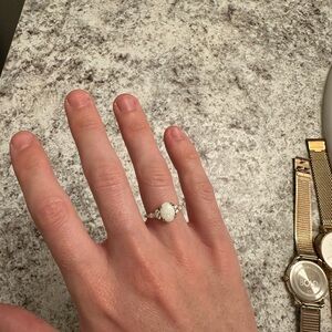 Elegant Silver and White Stone Ring